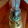 antique French brass oil lamp Image 2