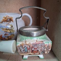 Vintage sandland ware ceramic biscuit jar
