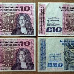 IRELAND - Set of 4 Banknotes: 5 10 20 Pounds Punt 1994-1986 P 72 73 (VF-XF)