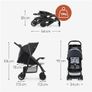 Shopper Neo II, Caviar/Silver - Lightweight Pushchair with Snack Tray, Cup Holder & Raincover, Compact & One Hand Folding, Fully Reclining from Birth up to 22 kg Image 6