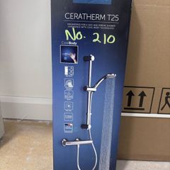 Chrome thermostatic shower mixer