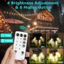 MASSIVE SALE Lights Outdoor, 15M/49FT Romote Control Outdoor String lights Mains Powered with 25LED Shatterproof Bulbs, 8 Modes Waterproof Garden String Image 6