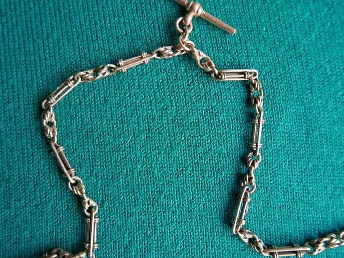 Victorian  heavy real 9 Carat Gold Albert or Necklace Chain with T-Bar length 20" - 24,3g