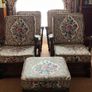 Ercol Victorian Tapestry Revival Old Colonial Yorshire Tall back Armchairs Set Image 3