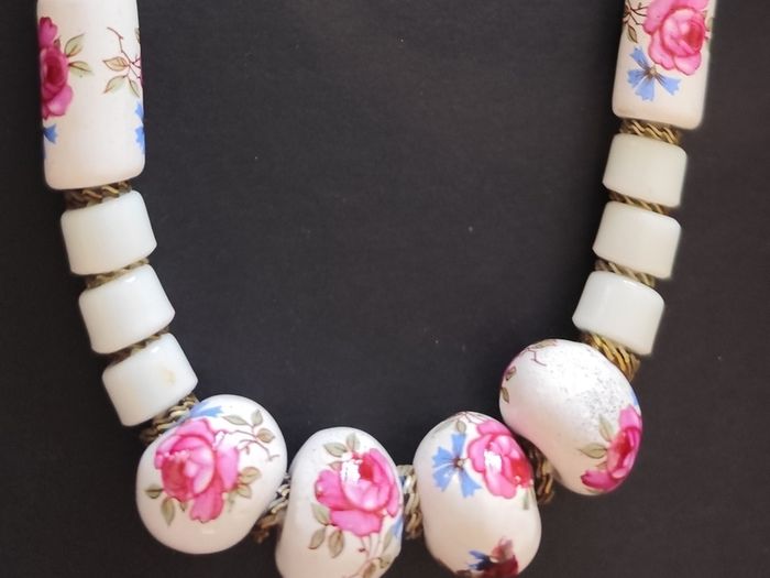 Vintage Necklace Ceramic Beads