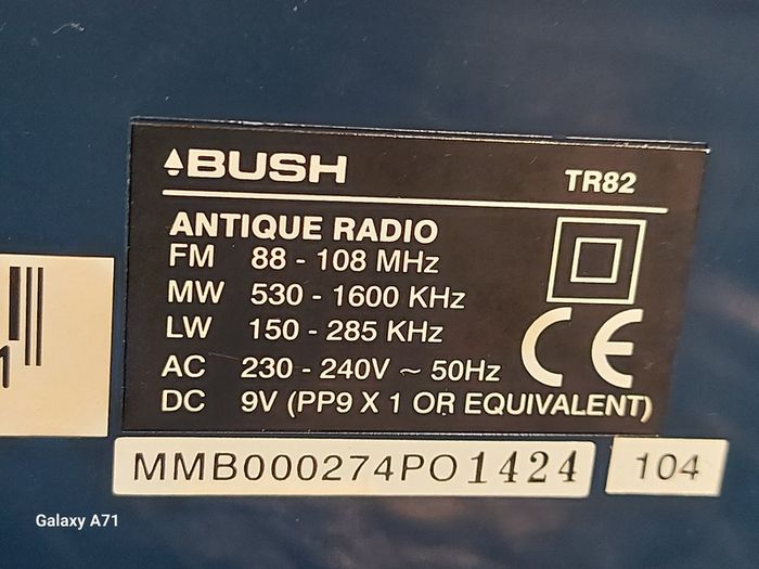 BUSH ANTIQUE RADIO, Model TR82, Working Perfect and in excellent condition