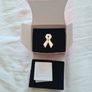 Betty Jackson Silver Plated Breast Cancer Crusade Pin Image 2