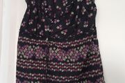 Top, black colour, with flower pattern, UK14