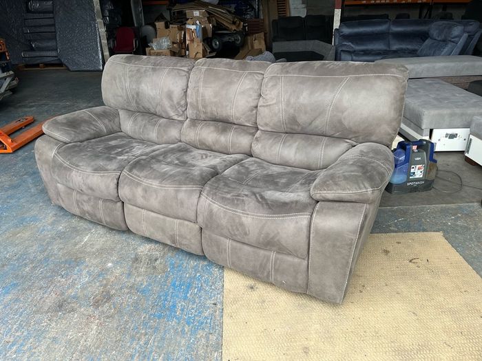 Grey 3 seater recliner sofa.