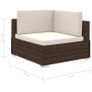 8 Piece Garden Lounge Set with Cushions Poly Rattan Brown Image 4