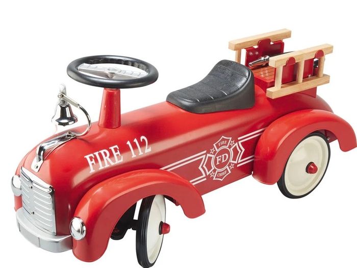 Fabulous kids red metal Speedster Firetruck Ride-On