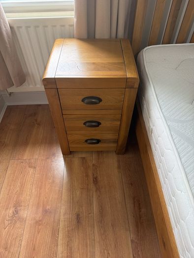 Solid Oak Bedroom Furniture (Double Bed, Mattress, Locker, Dressing table, Chest)