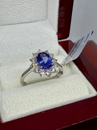 Diamond 950 Platinum AAA Tanzanite & Lab Grown Diamond