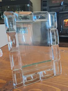 Modern lucite acrylic photo frame with glass insert