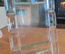 Modern lucite acrylic photo frame with glass insert