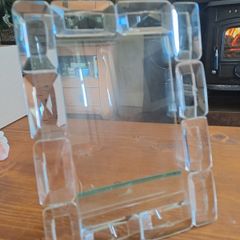Modern lucite acrylic photo frame with glass insert