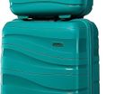 Set of two Suitcase 2 Piece Lightweight Polypropylene Hard Shell Suitcase with TSA Lock Spinner Wheels Travel Carry On Hand Cabin Luggage with Beauty Case
