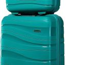 Set of two Suitcase 2 Piece Lightweight Polypropylene Hard Shell Suitcase with TSA Lock Spinner Wheels Travel Carry On Hand Cabin Luggage with Beauty Case