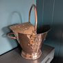Antique Copper Coal Scuttle - Decorative Fireside Accessory Image 2