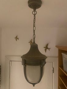 Vintage Brass Hanging Ceiling Light . Lantern Style