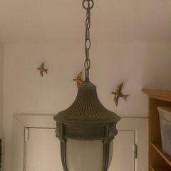 Vintage Brass Hanging Ceiling Light . Lantern Style