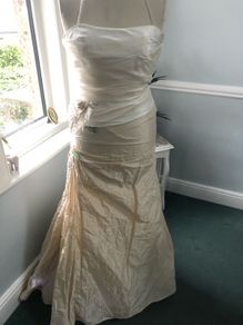 Brand new Rembo designs ivory and champagne wedding dress