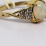 Sterling silver Ethiopian Opal , White Zircon Main Stone With Side Stone Ring in 18K YG Vermeil Sterling Silver 1.40 ct 1.230 Ct. Image 6
