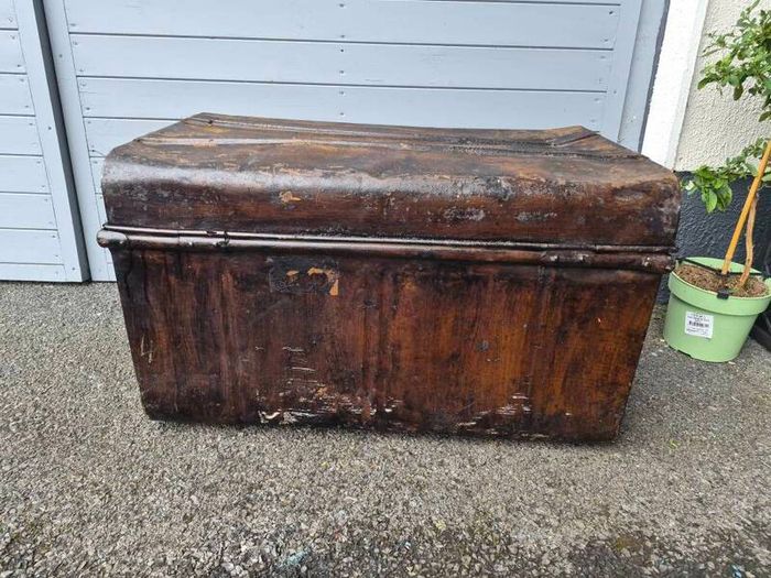 Vintage Metal Chest Trunk Box