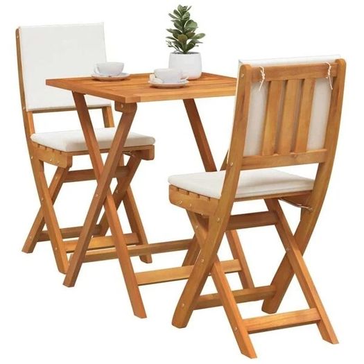 Bistro Set 3 pcs Brown Solid acacia wood