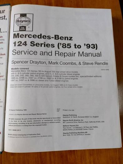 W124 Mercedes Benz Haynes Manual