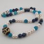 Authentic Fresh Water Pearls & Gemstone Beads With Himalayan Tibetan Dzi Pendant Necklace Image 2