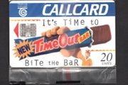 1995 Ireland 10 unit Cadbury's Time Out '95 "It's Time to Bite the Bar" (Schlumberger SC7) Call Card Used. Telecom Eireann card number 1101.