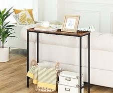 NEW SALE | Console Table, Slim Console Table for Hallway, Metal Frame, Industrial Compact Display Table, Sofa Table for Small Spaces, Entryway, Living Room, Sturdy, Rustic Brown