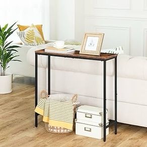 NEW SALE | Console Table, Slim Console Table for Hallway, Metal Frame, Industrial Compact Display Table, Sofa Table for Small Spaces, Entryway, Living Room, Sturdy, Rustic Brown