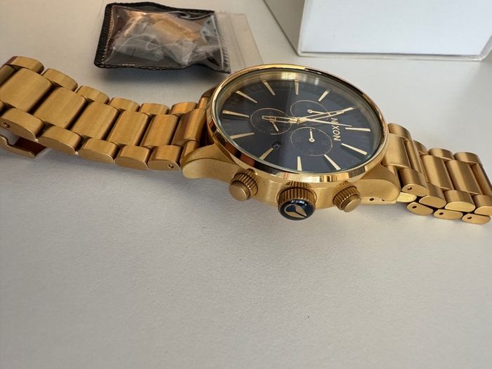 Nixon Sentry Chrono Gold Blue Sunray