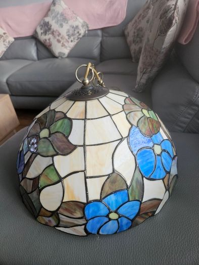 Tiffany style floral stained glass ceiling light