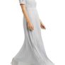 OASIS SILVER GREY LACE BARDOT TOP MAXI A formal dress and great for a bridesmaid or party Size UK18 Image 6