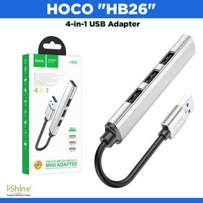 Hoco HB26 Aluminum Alloy 4 in 1 USB to USB3.0 + USB2.0.3 Adaptor