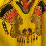 Yellow Egyptian sequinned embellished maxi kaftan Image 3