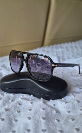 Carrera Unisex Sunglasses 302/S Black White/Grey Shaded 59/15/145