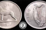 [#2404] - Ireland 1964 | Irish 6p | 6 Pence | Wolfhound | KM.13a | MS