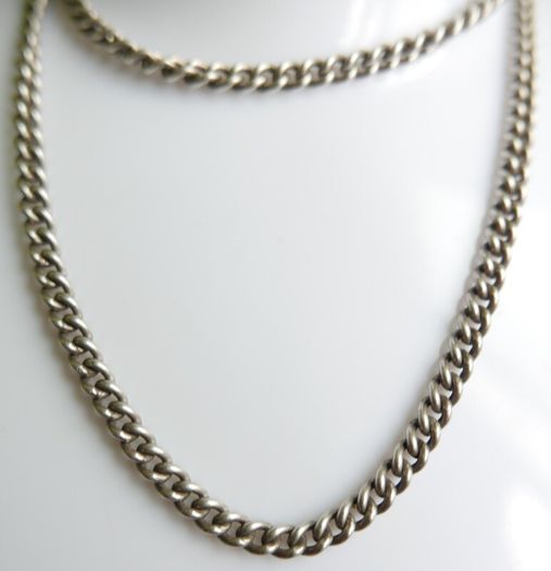 Vintage Unusual 925 Sterling Silver Chain Necklace length 20,5" - 25,18g