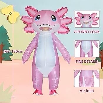 SEASONAL SALE  Axolotl Costumes Inflatable Costume Halloween Blow Up Costume for Men Women Blow up Costumes Funny Fancy Dress Party