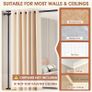 Room Divider No Drilling Curtain Rod Wall Divider for Room Separation, 227-312 cm.(H) 71-290 cm.(W) Adjustable, Heavy Duty Partition Space Separator Freestanding Tension Curtain Stand, Black Image 5