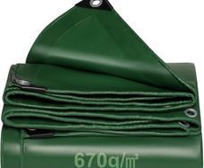 Tarpaulin PVC waterproof heavy duty 670g/mGreen,Reinforced Eyelets,Weatherproof, dust,snow,UV,cover for Outdoor Groundsheet Chicken Roof pool pond Building Caravan Lorry Boat tarp (2M x 3M)