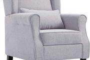 _Fabric Armchair Relax Chair Upholstered Lounge Chair, Light gray