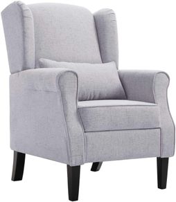 _Fabric Armchair Relax Chair Upholstered Lounge Chair, Light gray