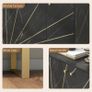 Sideboard Storage Cabinet, Modern Storage Cupboard with Adjustable Shelves and Metal Legs for Living Room, Kitchen, Dining Room, Entryway, Black Marble Tone Image 6