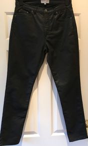 Ladies Black Faux Leather Jeans by Inwear
