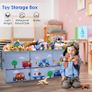 Extra Large Kids Toy Storage Box with Lid,Foldable Oxford Toy Storage Organizer Box for Boys 96/32/40cm Toy Chest with Handles for Bedroom Nursery,Animal Car Image 2